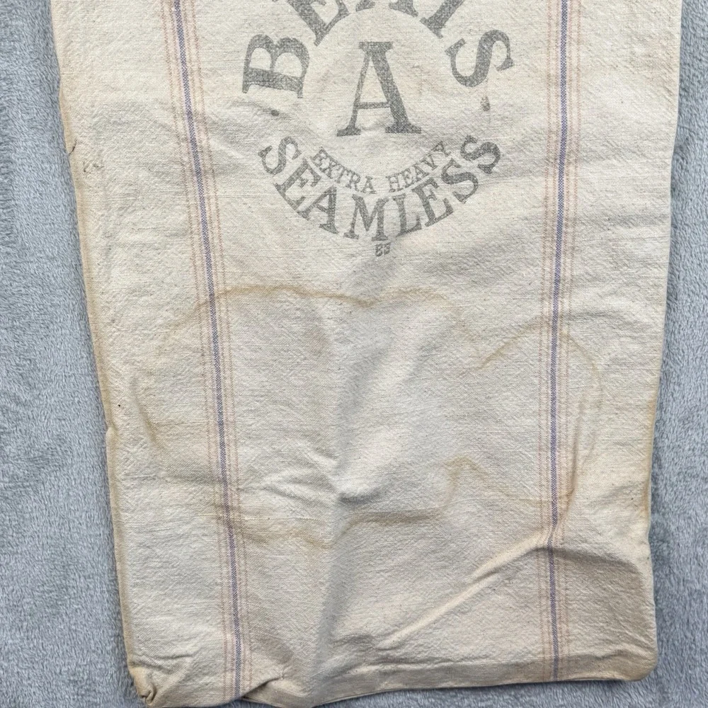 Vintage Bemis A Seamless Cloth Cotton Grain Feed Flour Sack Primitive Country